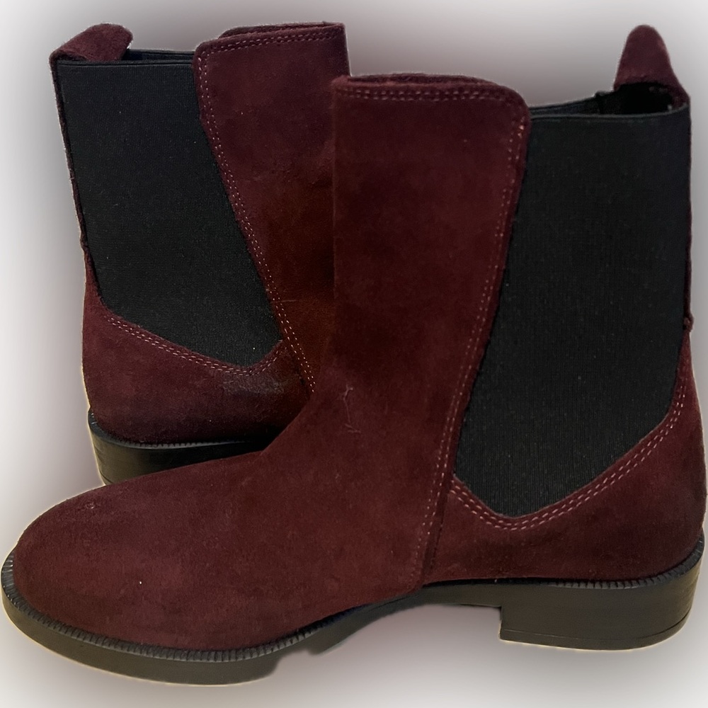 Emanuele Crasto Mid-Calf Burgundy Suede Pull-On Boots size 6.5 - Picture 5 of 14